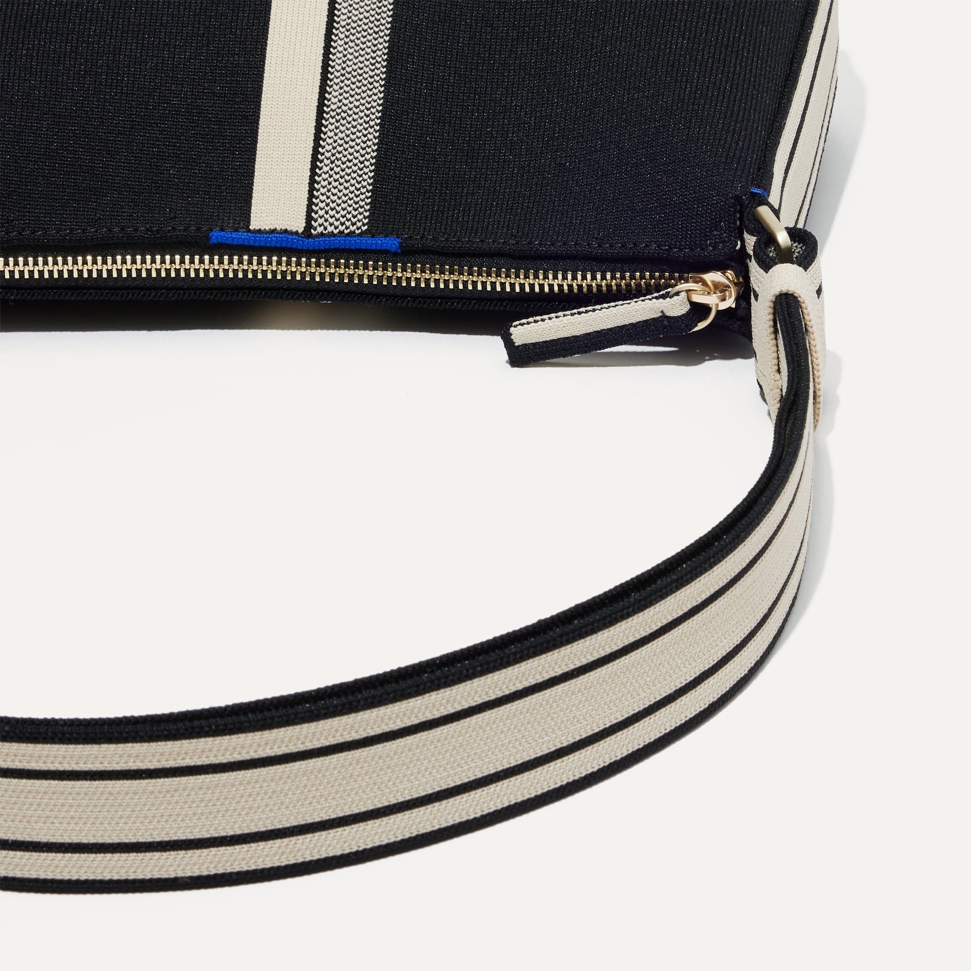 The Casual Crossbody - Black and Ivory Stripe