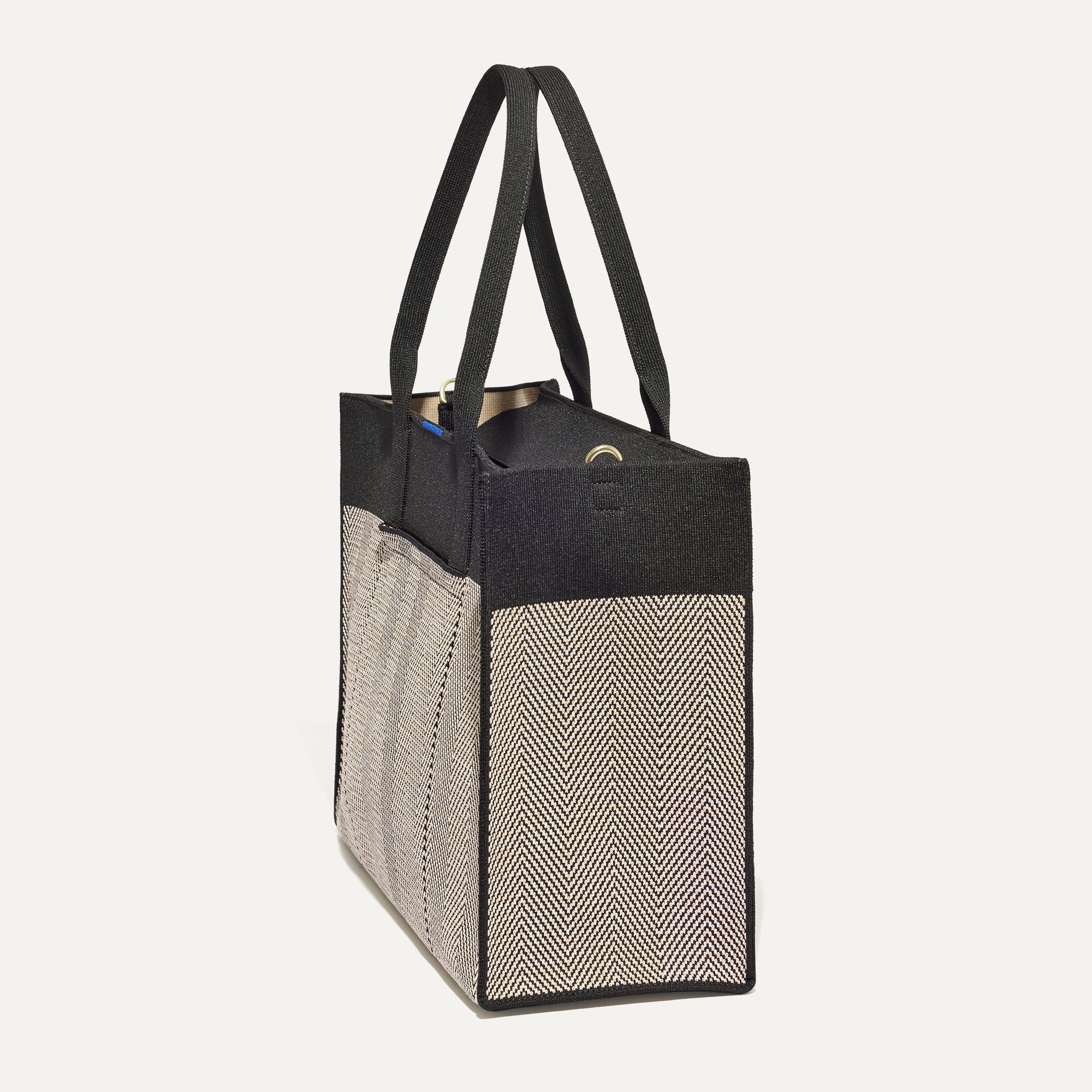The Classic Tote - Black Herringbone