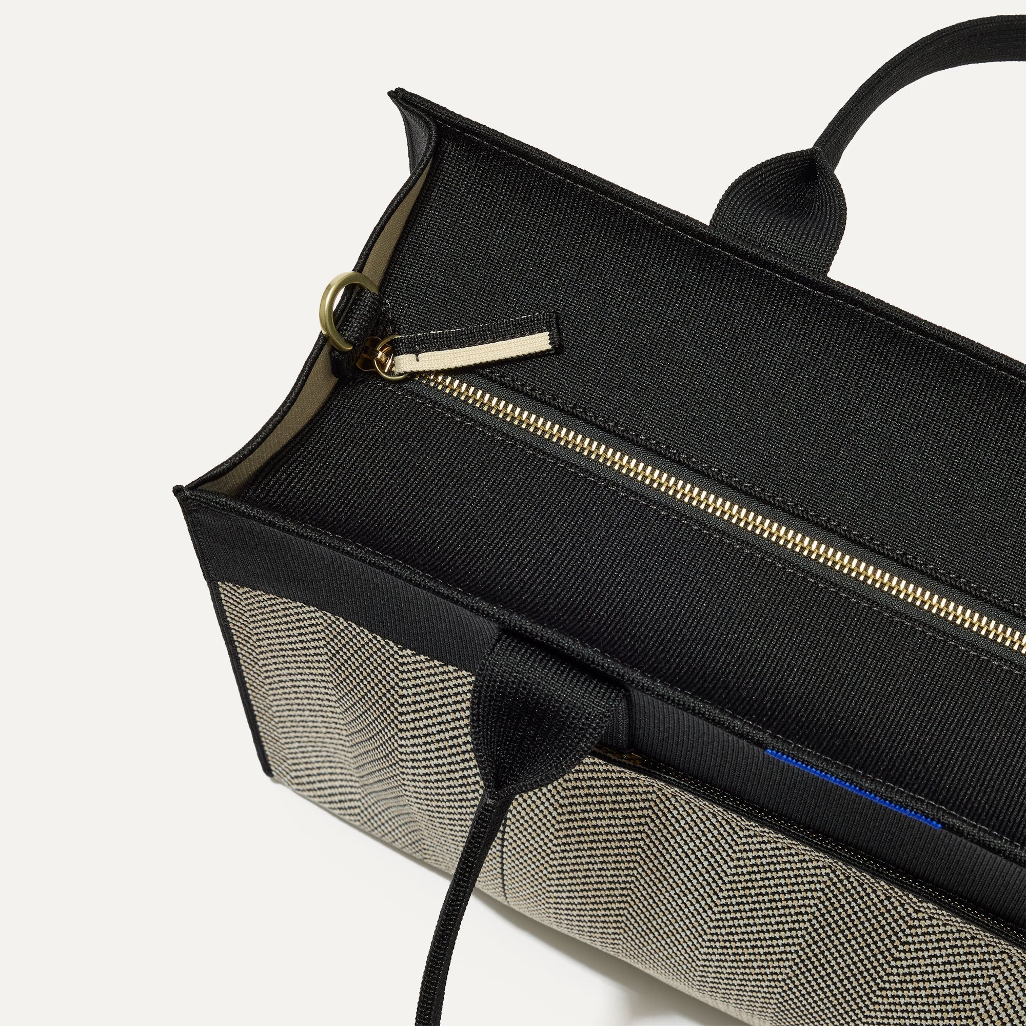 The Classic Tote - Black Herringbone