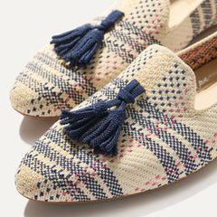 The Almond Tassel Loafer - Spring Plaid