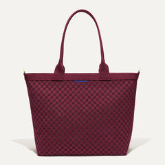 The Lightweight Zip Tote - Cabernet Check
