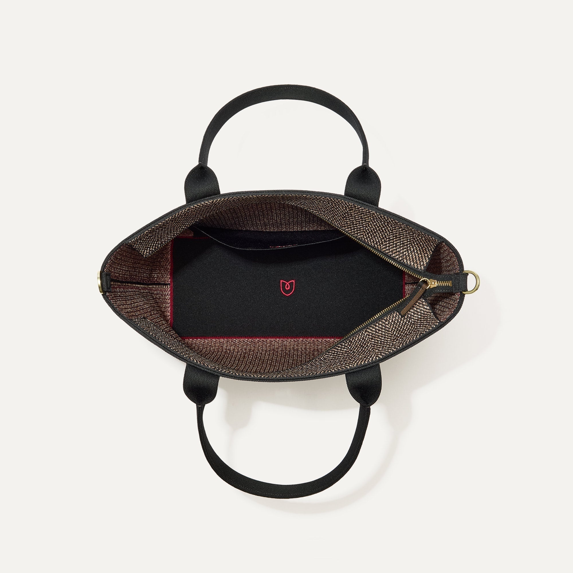 The Lightweight Zip Tote - Cacao Herringbone