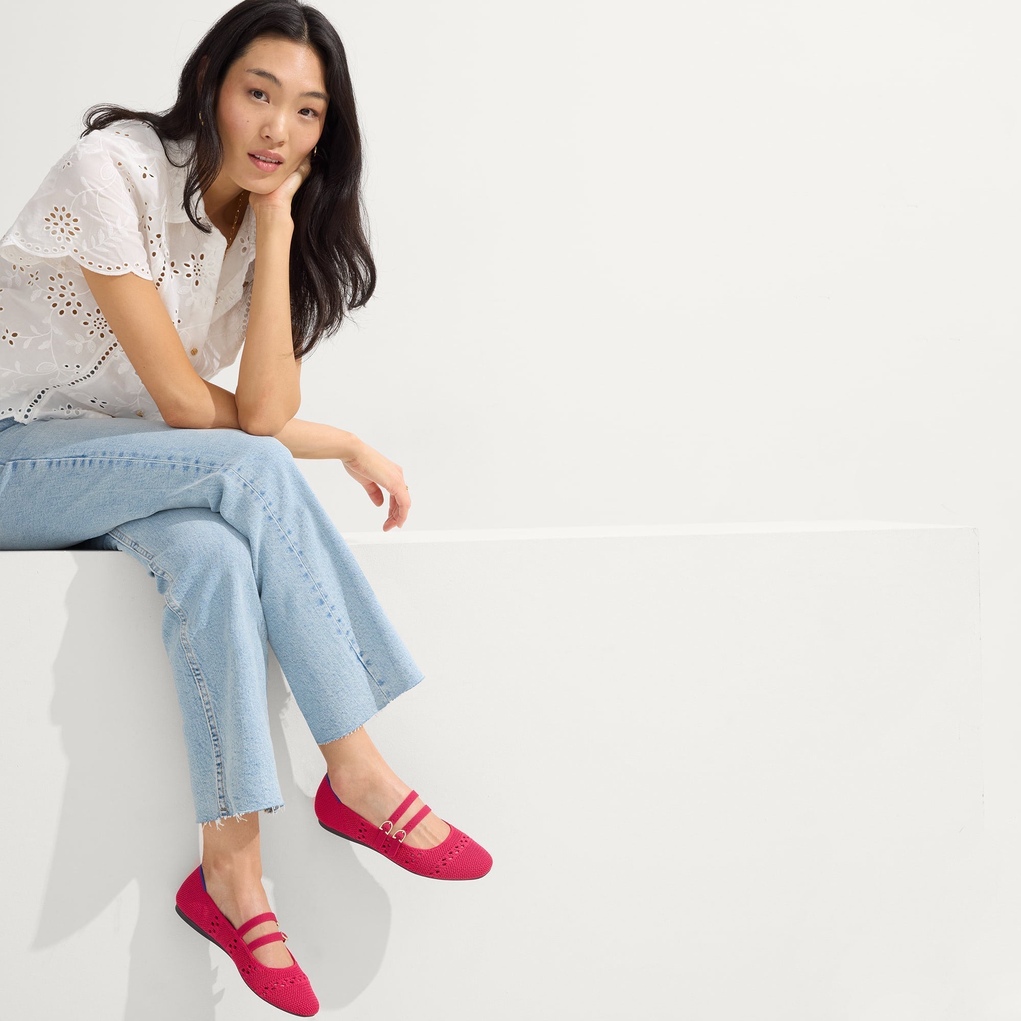 The Double Buckle Mary Jane - Rouge Crochet