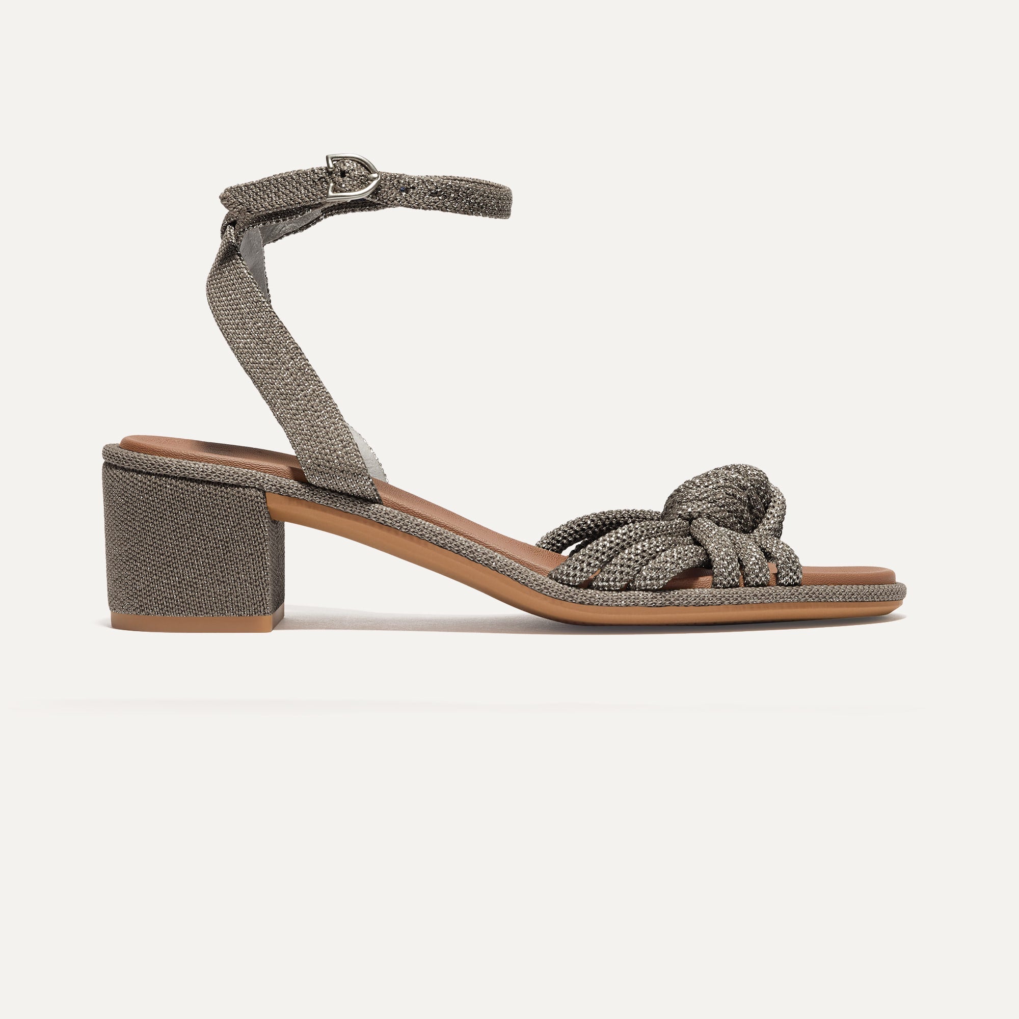 The Knot Sandal - Silver Sand