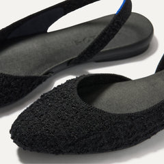The Almond Slingback - Black Bouclé