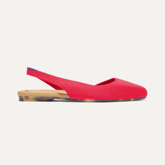The Almond Slingback - Lollipop Red