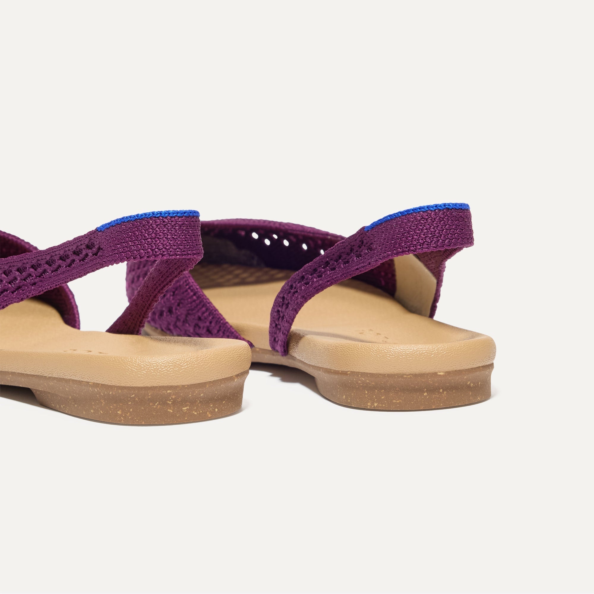 The Almond Slingback - Plum Mesh