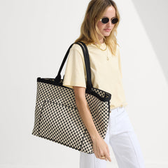 The Zip Travel Tote - Tuxedo Midi Check