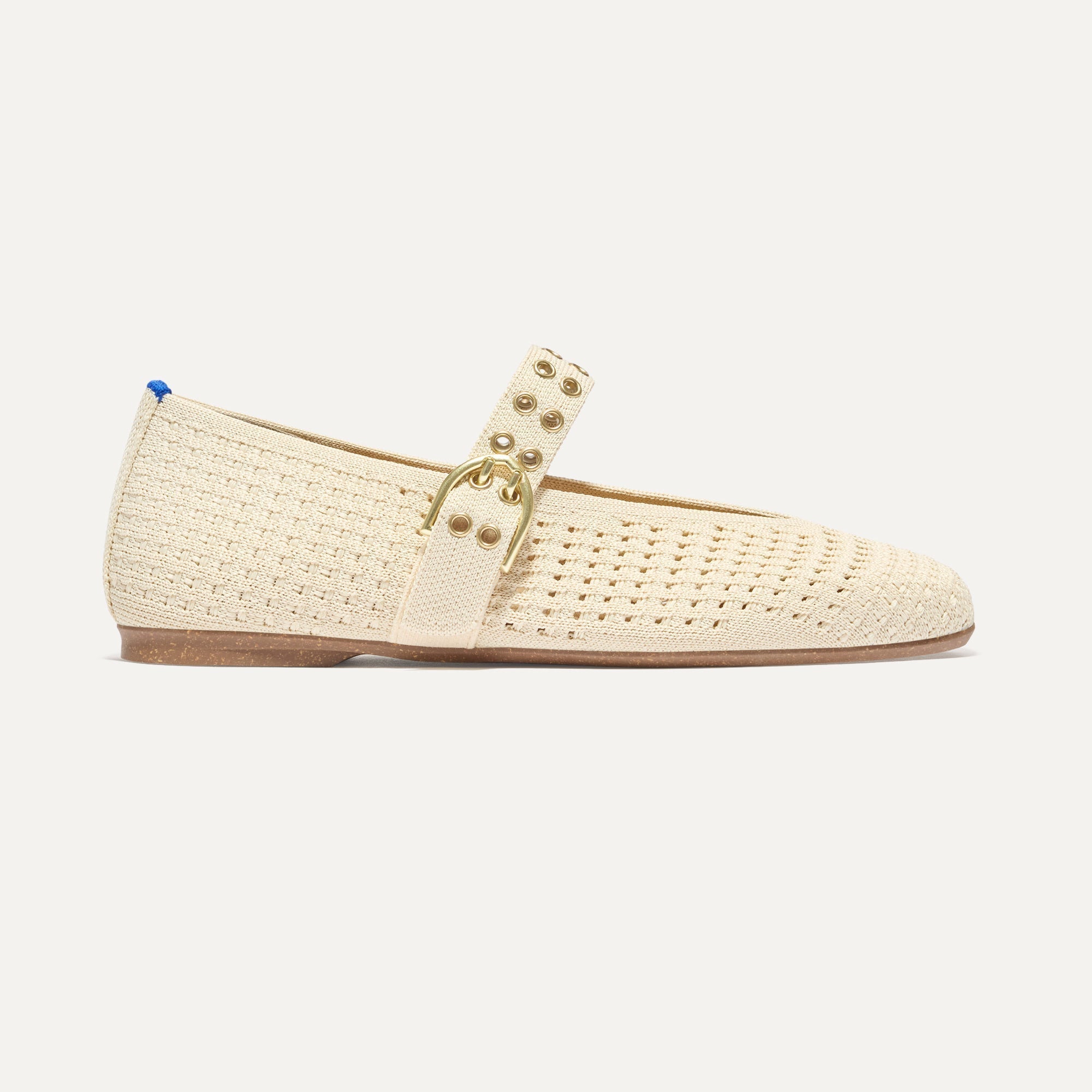 The Max Buckle Mary Jane - Off White Mesh