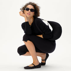 The Square Mary Jane - Studded Black